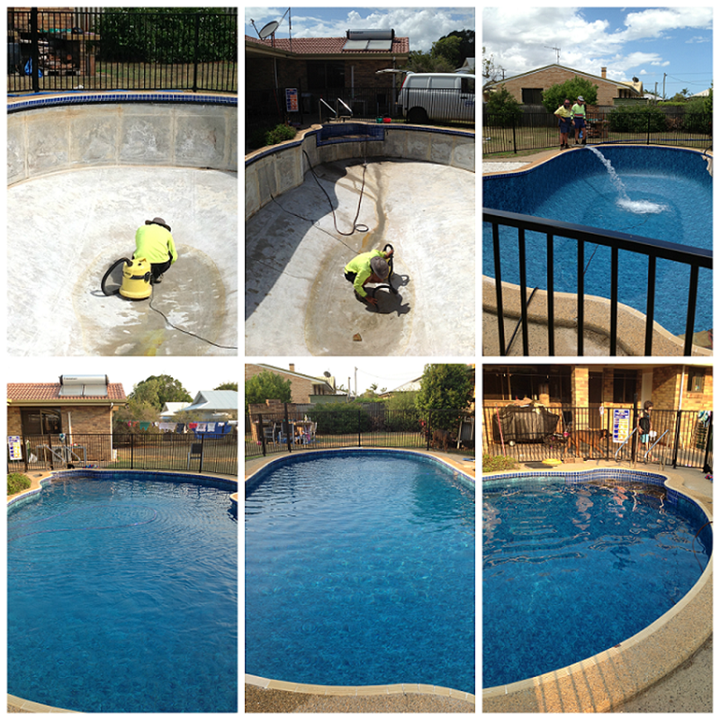 Renovation progress on this pool with a liner replacement