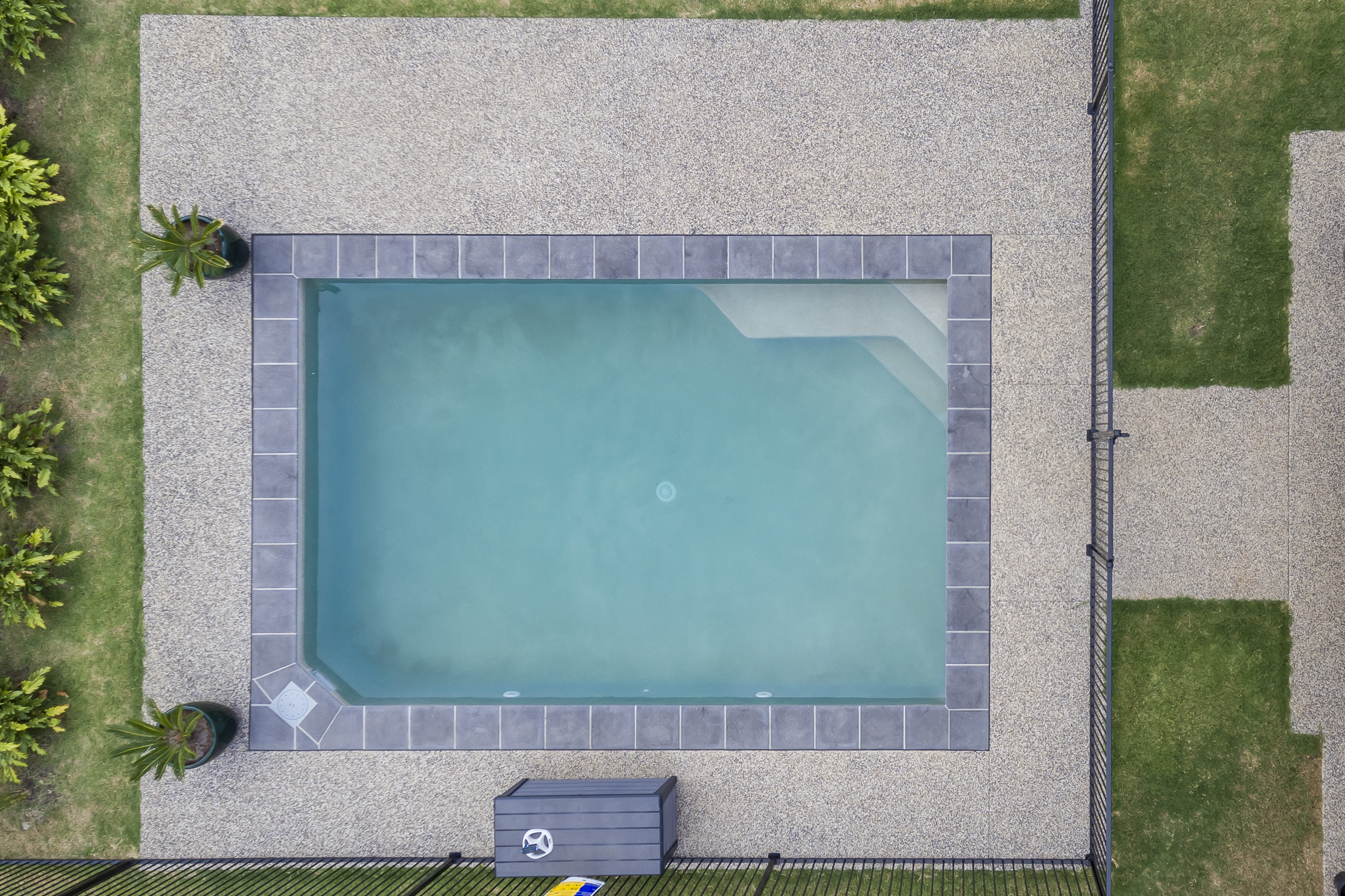 Top view of rectangular pool