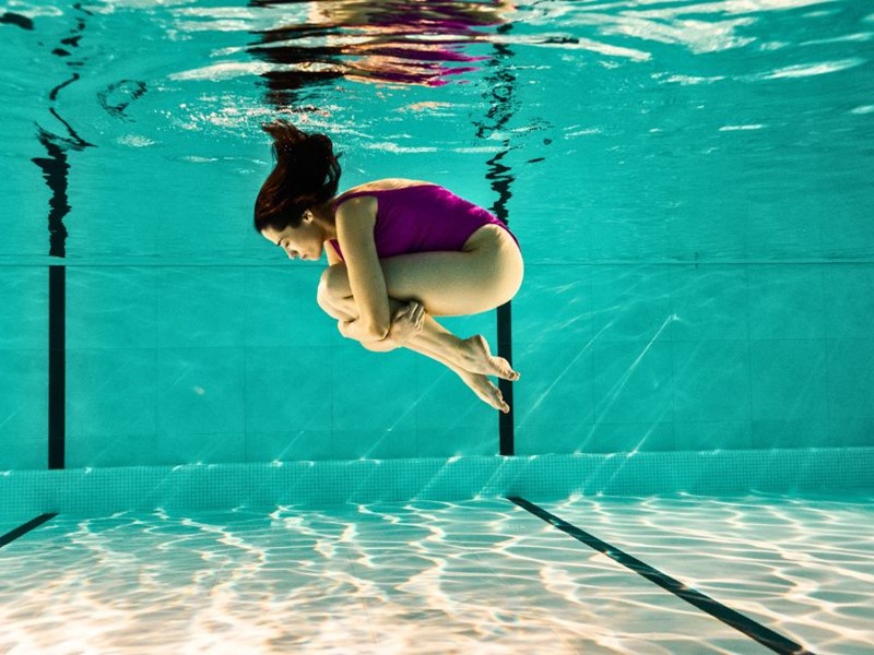 Woman in pool